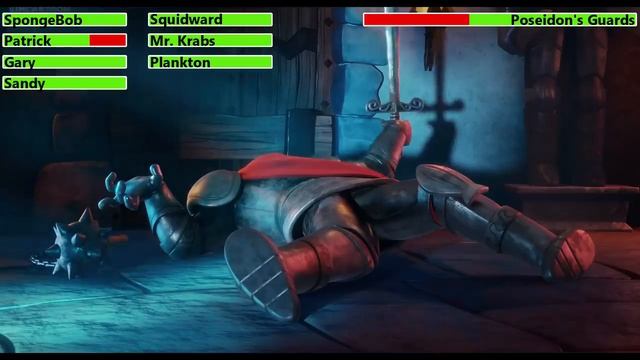 The SpongeBob Movie: Sponge On The Run (2021) Final Battle With Healthbars