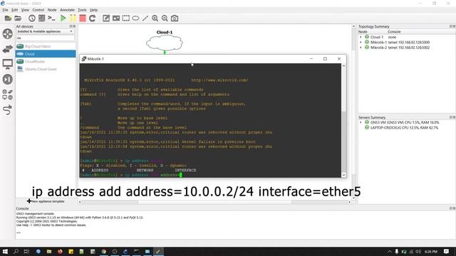 Manage Mikrotik GNS3 LAB Router via Winbox смотреть онлайн