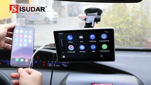 Universal Wireless Carplay Android Auto Car Radio Portable Multimedia Player 7” Display