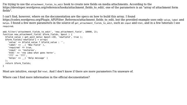 Wordpress: Official documentation for attachment form fields смотреть онлайн