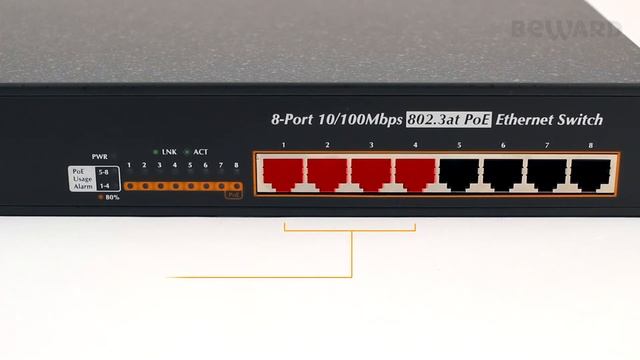 Обзор 8-портового коммутатора BEWARD ST-8HP, POE, High POE 30W смотреть онлайн