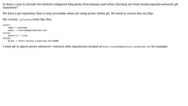 How can i exclude hostnames for using the default-proxy in git? смотреть онлайн