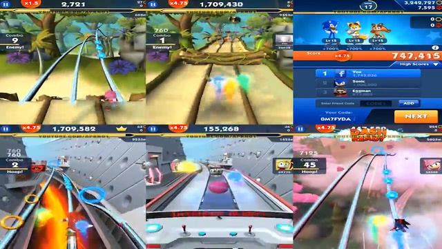Sonic Dash 2 - SONIC VS STICKS VS TAILS VS KNUCKLES VS AMY VS SHADOW