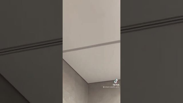 Интегрированный профиль в потолок для шторки в ванной. смотреть онлайн