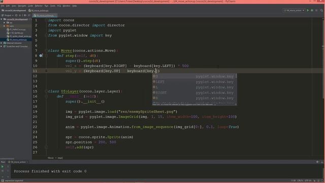 cocos2d python - 07 - movement action смотреть онлайн