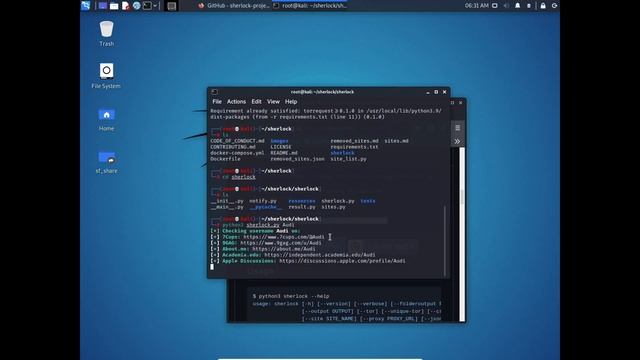 تثبيت اداة Sherlock المختصة بجمع المعلومات عن اسماء المستخدمين على السوشل ميديا على نظام كالي لينكس смотреть онлайн