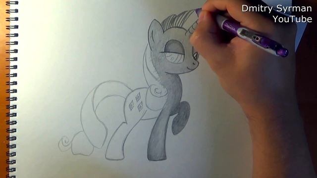 Как нарисовать пони Рарити, How to draw my little pony Rarity, Como dibujar my little pony смотреть онлайн