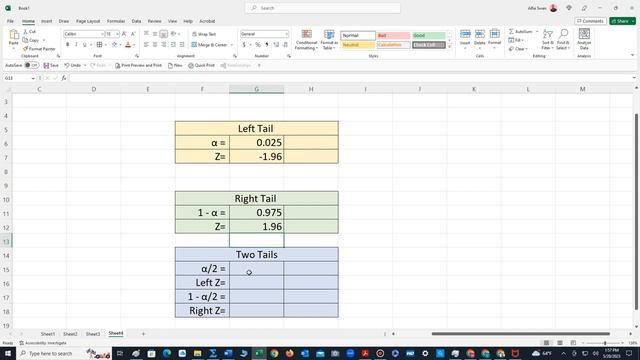 Finding Critical Values for the Z test using MS Excel смотреть онлайн