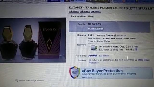 Ebay Results. ELIZABETH TAYLOR'S PASSION EAU DE TOILETTE SPRAY LOT 1.5 FL OZ. 10/12