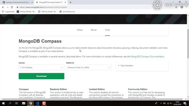 C# İle GraphQL Client Kullanımı 2 - Sunucunun Hazırlanması 2 - Local MongoDB Server смотреть онлайн