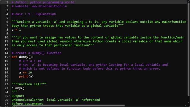 Quiz:10 - global and local variable concept | Quiz With Solution | Python Quiz Series смотреть онлайн