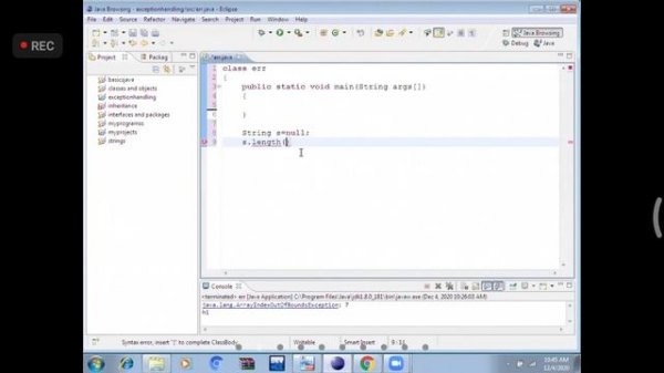 Exception handling java