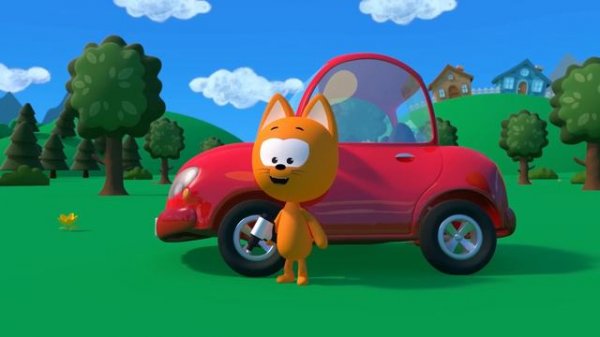 Colored Eggs crashed Kote Kitty's Car - Kote Kitty Eggs cartoon for Kids