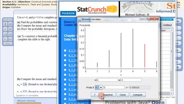 Binomial Probability Distributions - StatCrunch смотреть онлайн