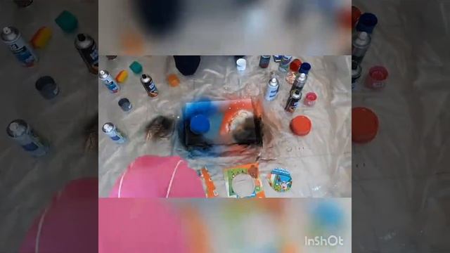 Папа с детьми рисует космос баллончиками! смотреть онлайн