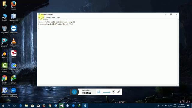 Java First Hello World Program easy and simple cmd full in hindi смотреть онлайн