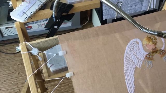 Вышивка крестиком. Мой новый станок для вышивки. смотреть онлайн