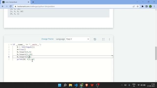 python list hackerrank solution | python list interview question's смотреть онлайн