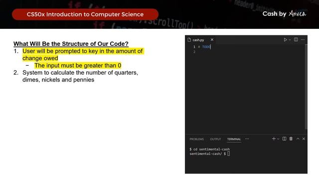 [2023] CS50 - (Week 6) Cash (Python) Solution | Walkthrough & Guide for Beginners | By Anvea смотреть онлайн