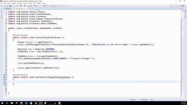 Events & Item Commands | Bukkit Plugin Tutorial #5 | Spigot 1.12 смотреть онлайн