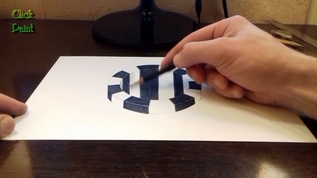 Простая 3D Иллюзия Как рисовать объемный рисунок / Hole 3D Trick Art on Paper смотреть онлайн