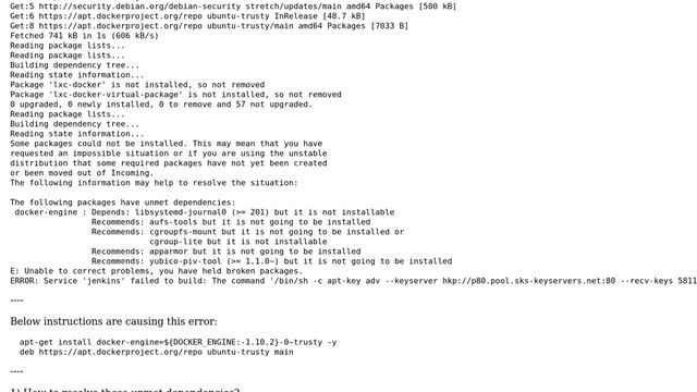 Unix & Linux: Unmet dependencies in base packages - jenkins dockerfile смотреть онлайн