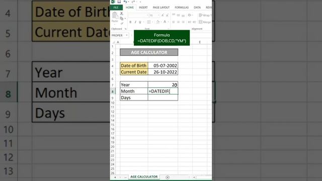Age Calculator in Excel смотреть онлайн
