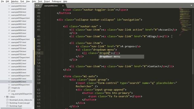 Bootstrap4 09.02 Liste et menu déroulant смотреть онлайн