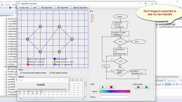 BFS-DFS-Dijkstra Algorithms Simulator Java Project смотреть онлайн