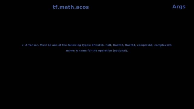 tf.math.acos смотреть онлайн