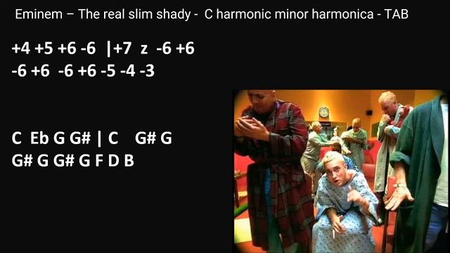 practice: Eminem – The real slim shady - C harmonic minor harmonica - TAB смотреть онлайн