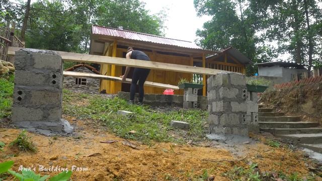 How To Build Wooden Floor, Paint Wood, BUILD OFF GRID FARM || Ana's Building Farm