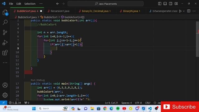 Program Of Bubble sort using Java Programming смотреть онлайн