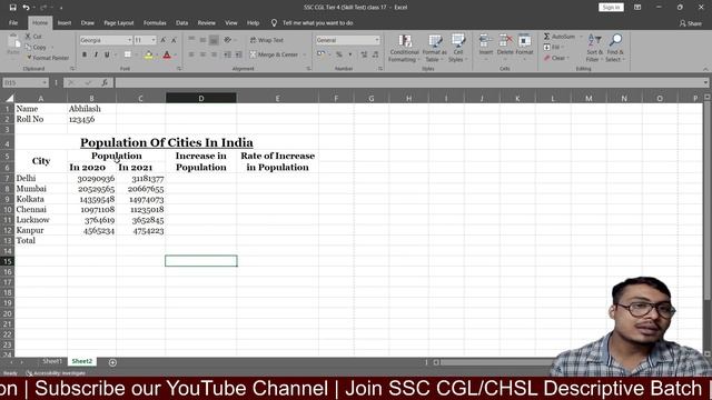 MS Excel Practice Sheet 17 | Microsoft Excel Practice Test Series | MS Excel Tutorial XLSX Files