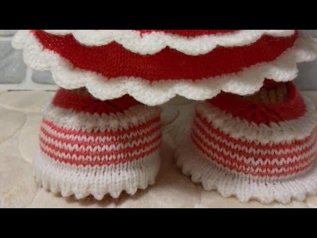 Вяжем спицами башмачки для игрушки кошечка в стиле тильда. смотреть онлайн