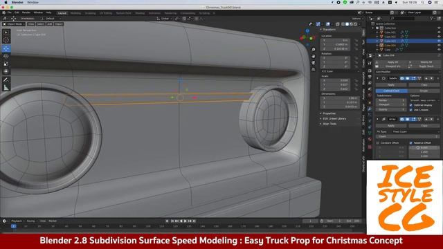 Blender 2.8 Subdivision Surface Speed Modeling: Easy Truck Prop for Christmas Concept. смотреть онлайн