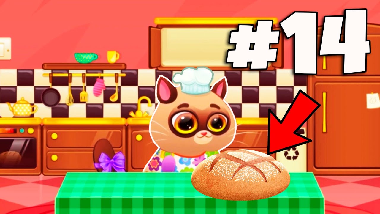 Испечём хлебушек! Виртуальный питомец котёнок Буббу. 14 серия на канале БэбиМакс. Прохождение игры. смотреть онлайн