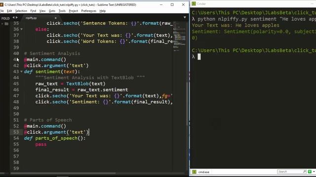 Building A NLP based Command Line App with Spacy,Textblob and Click(NLPiffy) смотреть онлайн