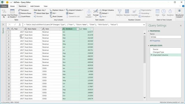 Best Practice with Excel - Unpivot columns with Power Query смотреть онлайн
