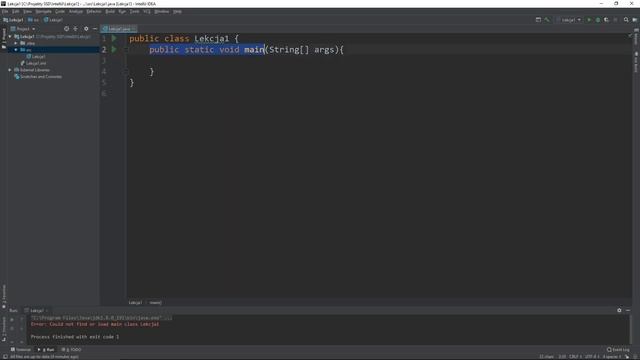 1. Kurs Java dla początkujących - Pierwszy program "Hello World" смотреть онлайн