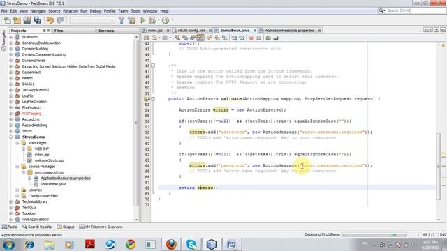 Creating Struts 1.3.8 Project using NetBeans IDE смотреть онлайн