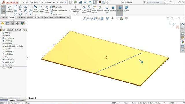 How to Sketched bend in Solidworks Sheet metal Tutorial смотреть онлайн