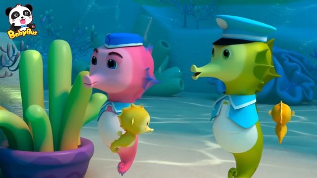 Super Rescue Team Ep8 - Daddy Seahorse is Giving Birth to Baby Seahorses | BabyBus TV - Kids Cartoo смотреть онлайн