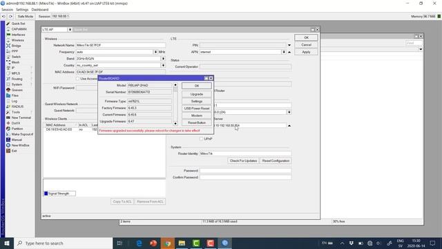 Mikrotik LtAP OS Upgrade And LoraWAN Configuration (software Config)