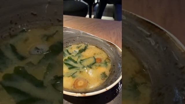 Суп мисо с криветками и рисом от ресторана “Gan Bei”