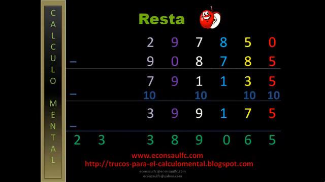 Trucos Aritméticos para el Cálculo Mental Resta Diez смотреть онлайн