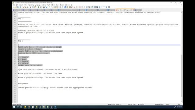 Day 4 Mysql Workbench, Schema Creation, Java Program MYSQL DB Database connection смотреть онлайн