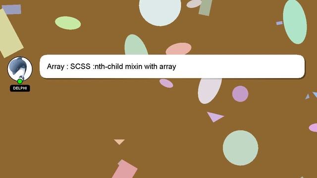 Array : SCSS :nth-child mixin with array смотреть онлайн