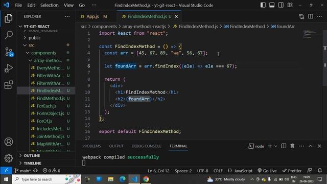 Part-45: findIndex() method with array or array of object in react js. #like #subscribe #reactjs смотреть онлайн