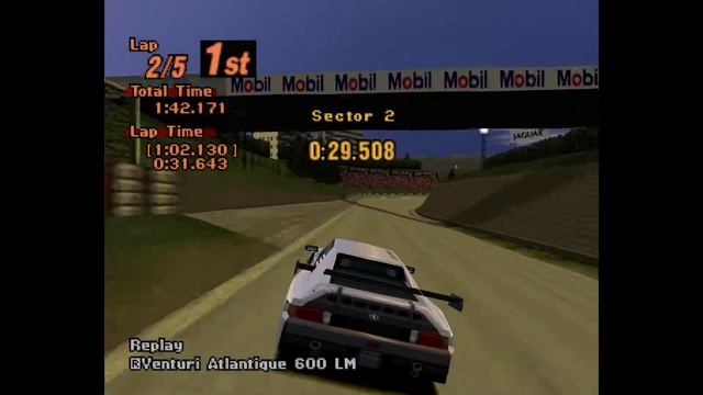 Gran Turismo 2 - Venturi Atlantique 600 LM on Red Rock Valley смотреть онлайн